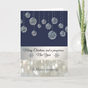 Cartes Pour Fêtes Annuelles Glittery bokee boules de Noël entreprise