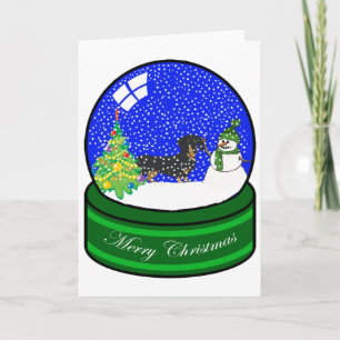 Cartes Pour Fêtes Annuelles globe de neige de basset allemand