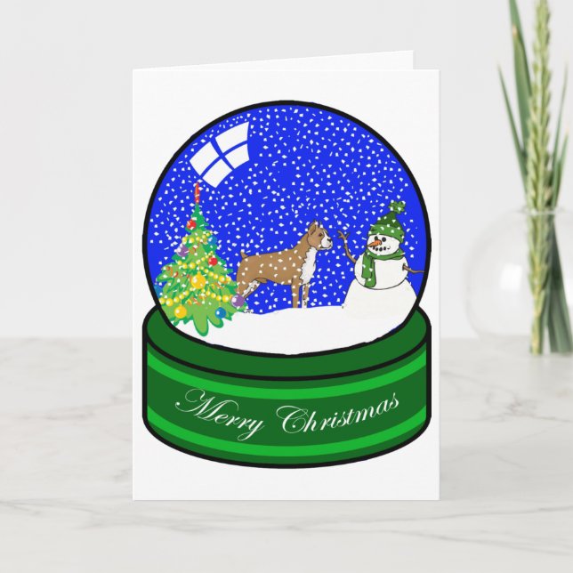 Cartes Pour Fêtes Annuelles globe de neige de boxeur (Devant)