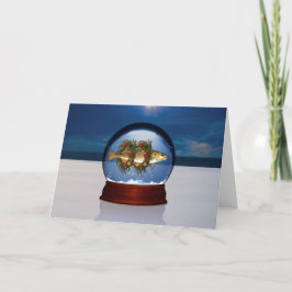 Cartes Pour Fêtes Annuelles Globe de neige de la morue de Noël