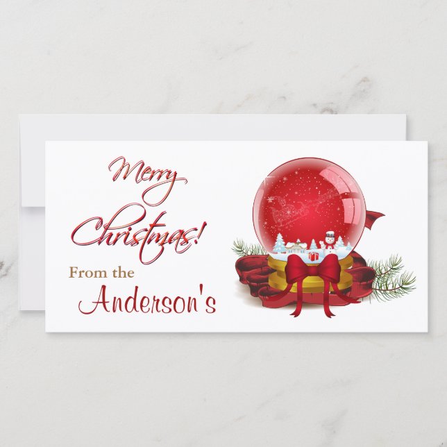 Cartes Pour Fêtes Annuelles Globe de neige de Noël (Devant)
