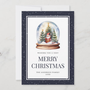 Cartes Pour Fêtes Annuelles Globe de Noël Santa Claus Snowy