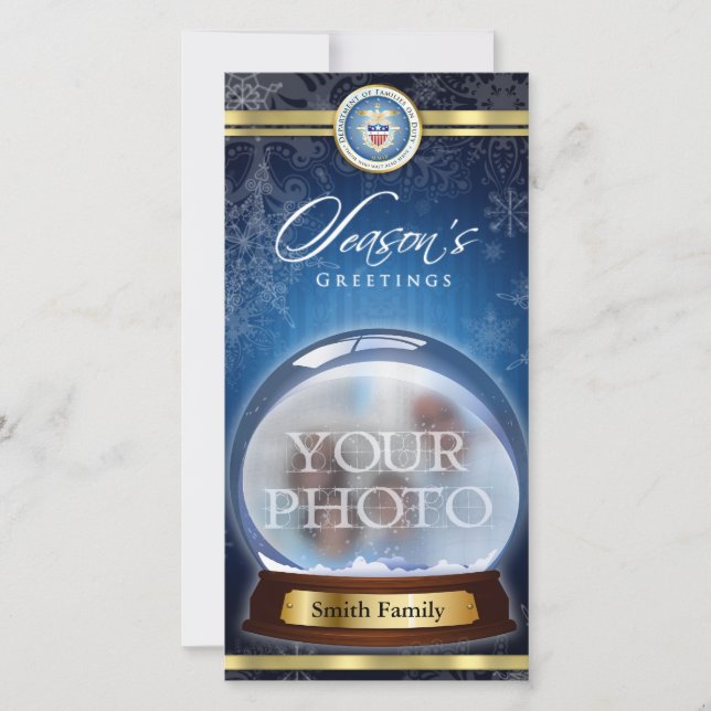 Cartes Pour Fêtes Annuelles Globe des neiges Bonnes Fêtes (Devant)