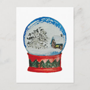 Cartes Pour Fêtes Annuelles Globe des neiges Crystal Ball Village d'hiver Noël