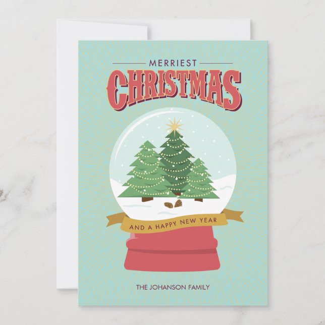 Cartes Pour Fêtes Annuelles Globe des neiges de Noël (Devant)