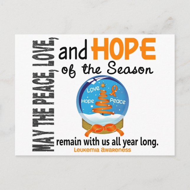 Cartes Pour Fêtes Annuelles Globe des neiges de Noël 1 leucémie (Devant)