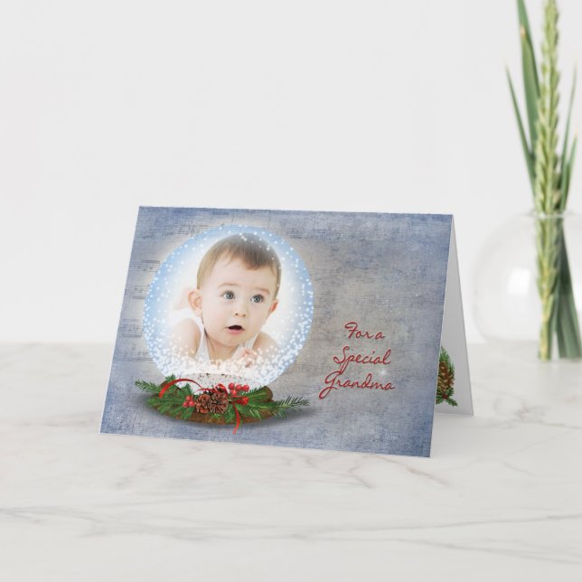 Cartes Pour Fêtes Annuelles Globe des neiges de Noël pour grand-mère (Devant)