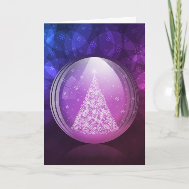 Cartes Pour Fêtes Annuelles Globe luminescent de neige (Devant)
