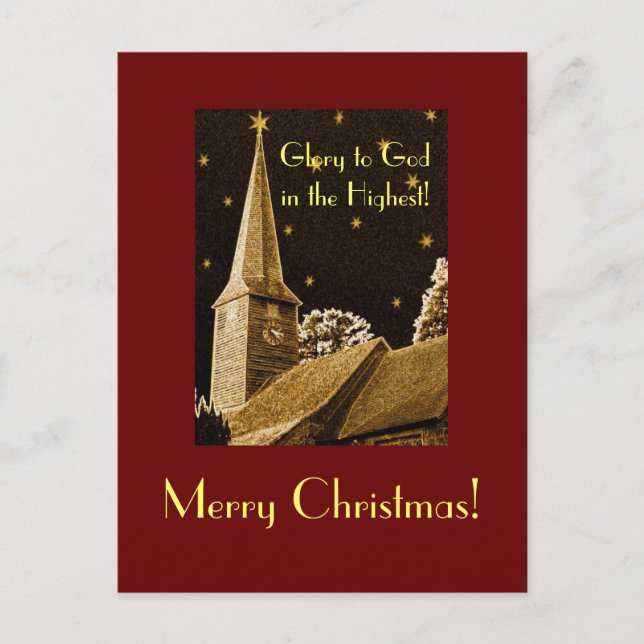 Cartes Pour Fêtes Annuelles Gloire à Dieu dans le plus haut ! (Devant)