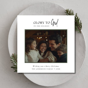 Cartes Pour Fêtes Annuelles Gloire à Dieu Famille de Noël