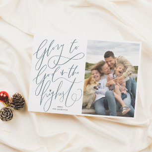 Cartes Pour Fêtes Annuelles Gloire à Dieu Mains Lettré Noël Photo