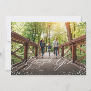 Cartes Pour Fêtes Annuelles Gloire à Dieu une photo religieuse de Noël
