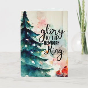 Cartes Pour Fêtes Annuelles Gloire au nouveau-né Roi Noël Carol Holiday