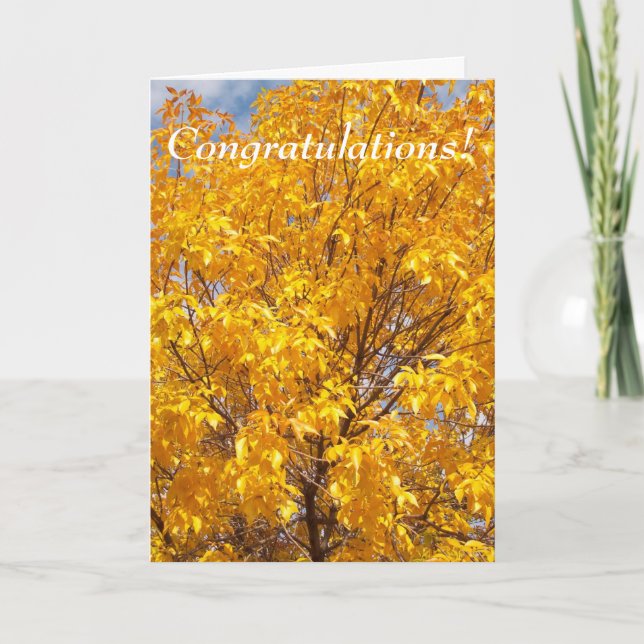 Cartes Pour Fêtes Annuelles Gloire jaune d'automne (Devant)