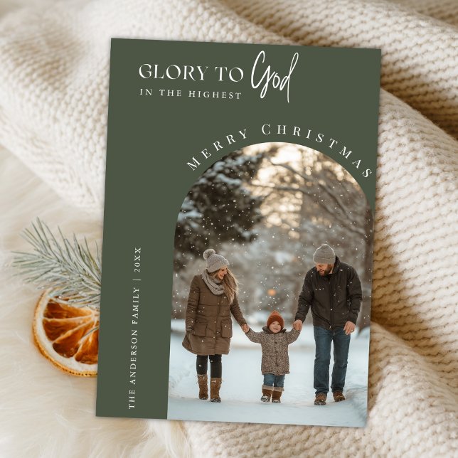 Cartes Pour Fêtes Annuelles Gloire Religieuse À Dieu Arche de Noël Photo (Créateur téléchargé)