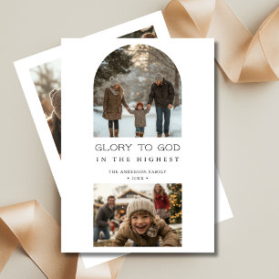 Cartes Pour Fêtes Annuelles Gloire religieuse chrétienne à Dieu Photo de Noël