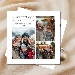 Cartes Pour Fêtes Annuelles Gloire Religieuse Simple À Dieu Noël 5 Photo