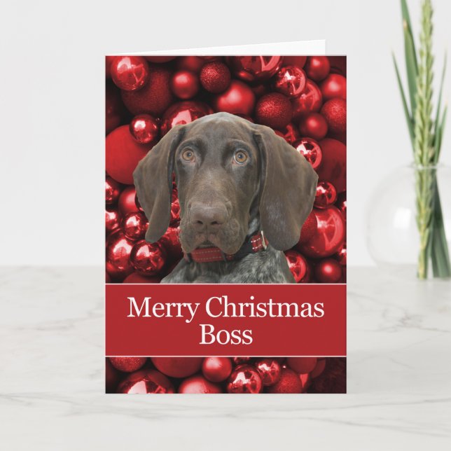 Cartes Pour Fêtes Annuelles Glossy Grizzly Boss Joyeux Noël (Devant)