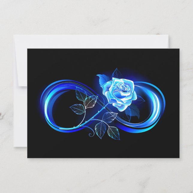 Cartes Pour Fêtes Annuelles Glowing infinity with blue rose (Devant)