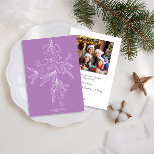 Cartes Pour Fêtes Annuelles Glycine de Noël à la main avec gui et nœud