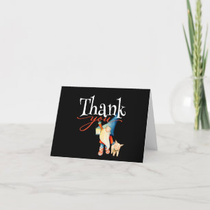 Cartes Pour Fêtes Annuelles Gnome adorable avec Merci lanterne