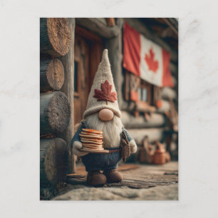 Cartes Pour Fêtes Annuelles Gnome canadienne mignonne avec des crêpes