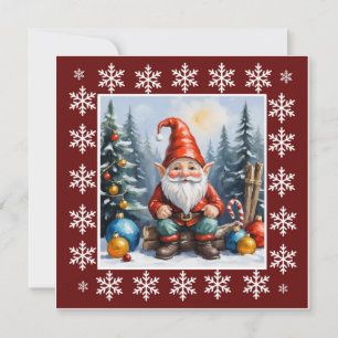 Cartes Pour Fêtes Annuelles Gnome Contemporain - Drôle et Mignon Non Photograp