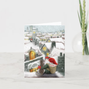 Cartes Pour Fêtes Annuelles Gnome dans le paysage scandinave