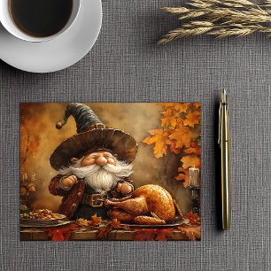 Cartes Pour Fêtes Annuelles Gnome de fête d'action de grâces