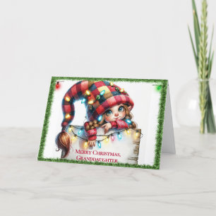 Cartes Pour Fêtes Annuelles Gnome de Noël pour petite-fille