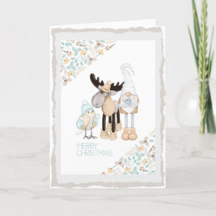 Cartes Pour Fêtes Annuelles Gnome de Noël scandinave - Oie - Oiseau