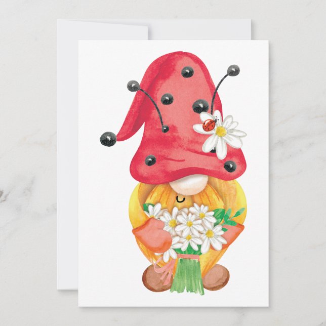 Cartes Pour Fêtes Annuelles gnome d'été 1 (Devant)