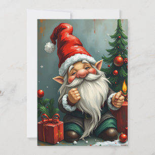 Cartes Pour Fêtes Annuelles Gnome Drôle Tendance Fantaisie Capricieux Pas de P