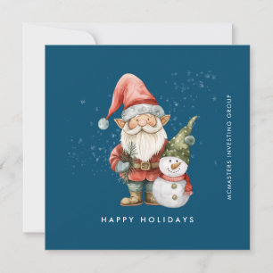 Cartes Pour Fêtes Annuelles Gnome et Snowman Joyeuses vacances d'affaires Appa