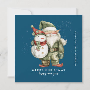 Cartes Pour Fêtes Annuelles Gnome et Snowman Joyeux Noël d'affaires Appartemen