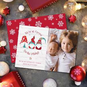 Cartes Pour Fêtes Annuelles Gnome for Holidays Cute Fun Rustic Custom Photo