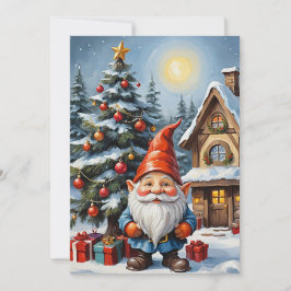 Cartes Pour Fêtes Annuelles Gnome Funny Imaginaire Whimsical branché Pas de ph