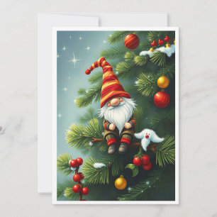 Cartes Pour Fêtes Annuelles Gnome Funny Imaginaire Whimsical branché Pas de ph