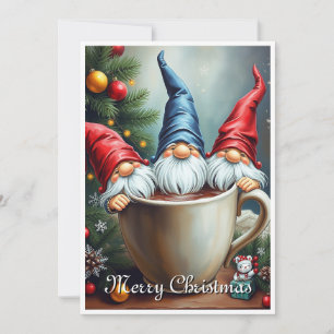 Cartes Pour Fêtes Annuelles Gnome Funny Imaginaire Whimsical branché Pas de ph
