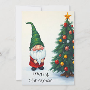 Cartes Pour Fêtes Annuelles Gnome Funny Imaginaire Whimsical branché Pas de ph
