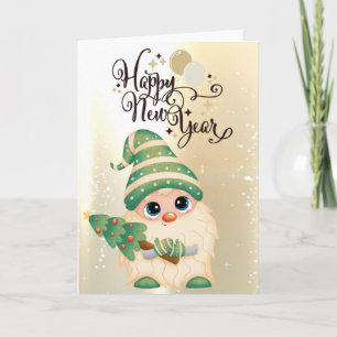 Cartes Pour Fêtes Annuelles Gnome Gold, Pine Tree Holiday