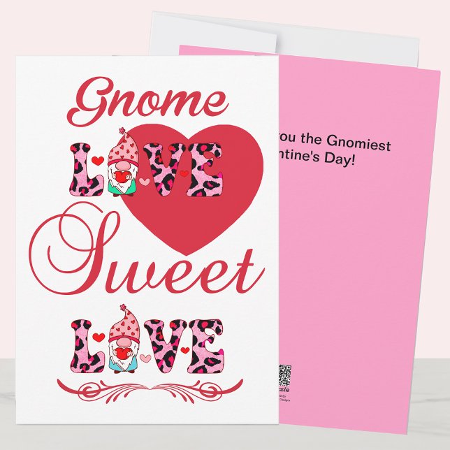 Cartes Pour Fêtes Annuelles Gnome Love Sweet Love Valentines (Gnome Love Sweet Love Valentines Holiday Card)