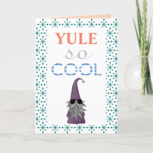 Cartes Pour Fêtes Annuelles Gnome mignonne dans les lunettes de soleil Yule si