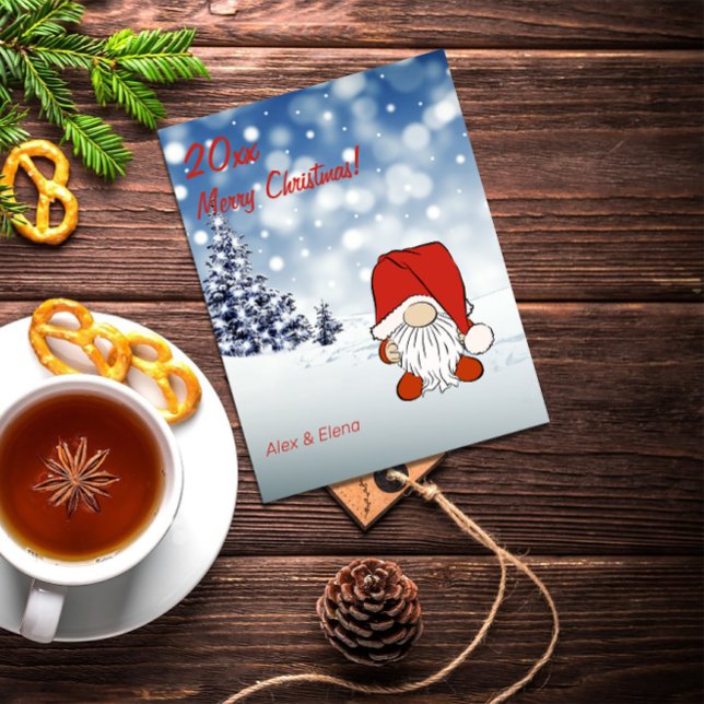 Cartes Pour Fêtes Annuelles Gnome neige d'arbre de Noël (Créateur téléchargé)