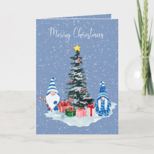 Cartes Pour Fêtes Annuelles Gnome Noël Vacances Avec Photo Famille