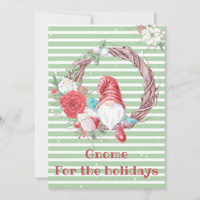 Cartes Pour Fêtes Annuelles Gnome pour les fêtes Noël (Devant)
