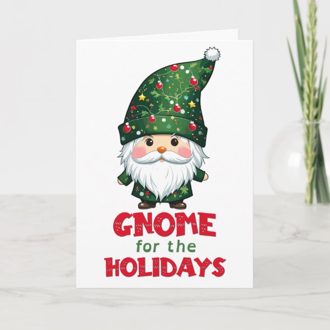 Cartes Pour Fêtes Annuelles Gnome Pour Les Vacances Drôle & Adorable Noël (Devant)