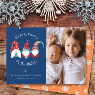 Cartes Pour Fêtes Annuelles Gnome pour les vacances Photo Fun Typographie Elf 