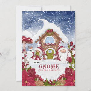 Cartes Pour Fêtes Annuelles Gnome rouge et blanc pour les fêtes Noël