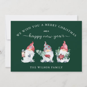 Cartes Pour Fêtes Annuelles Gnome We Wish You a Joyeux Noël